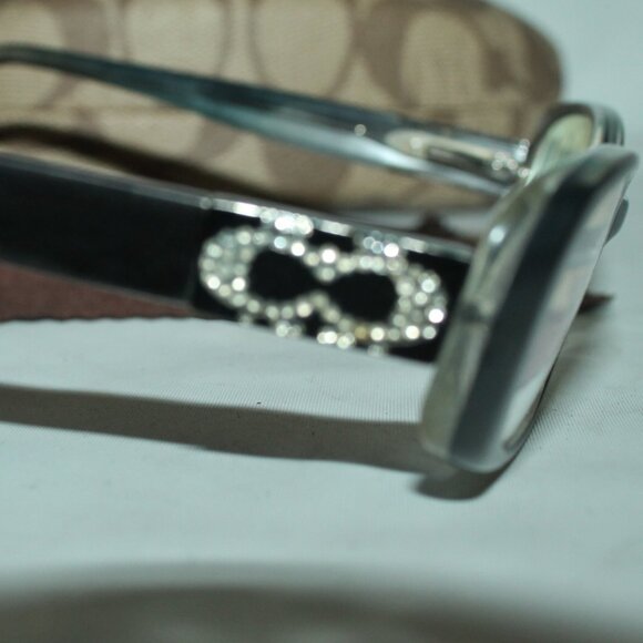 Rare Crystal CC Coach Black Prescription Eyeglasses w Case and Cloth main image 7